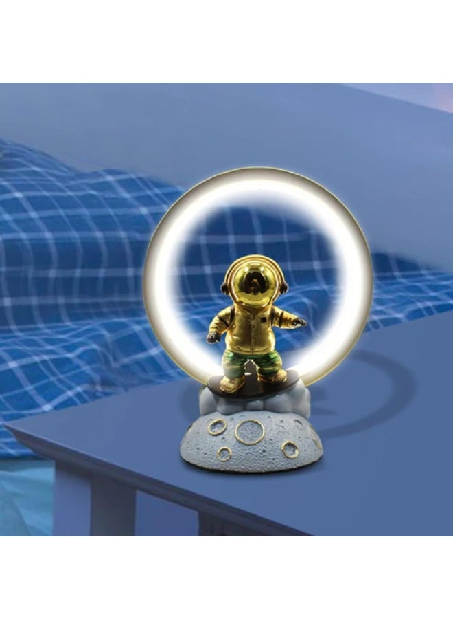 Astronaut Aesthetic Bedside Night Lamp - 360° Rotating LED Galaxy Mood Light for Bedroom & Nursery - Creative Kids Room Decor with Remote Control & Smart Timer - Soft Nebula Ambiance Lamp for Sleep & Relaxation - Image 2